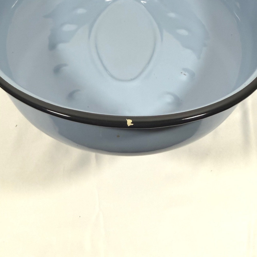 Vintage Enamelware Oval Roasting Pan with Lid Blue Farmhouse Large 16.5in Roastr - Picture 7 of 14